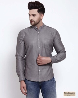 Shop Men's Grey Solid Shirt-Front