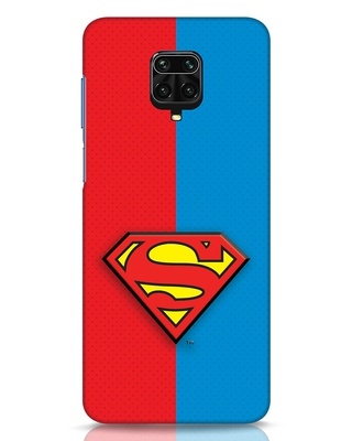 Shop Superman Half 3D Designer Cover for Xiaomi Redmi Note 9 Pro Max-Front