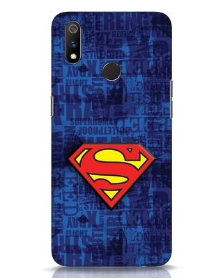 Shop Superman Logo 3D Designer Cover for Realme 3 Pro-Front