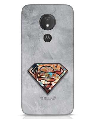 Shop Superman Logo Collage Moto G7 Power Mobile Cover-Front