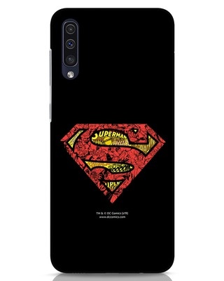 Shop Superman Logo Doodle Samsung Galaxy A50 Mobile Cover (SL)-Front