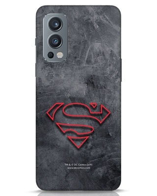 Shop Superman Logo Line Designer Hard Cover for OnePlus Nord 2-Front