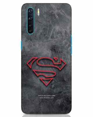 Shop Superman Logo Line Oppo F15 Mobile Covers-Front