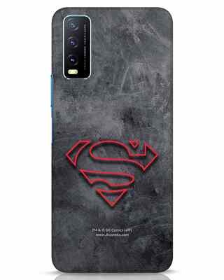 Shop Superman Logo Line Vivo Y20 Mobile Cover-Front