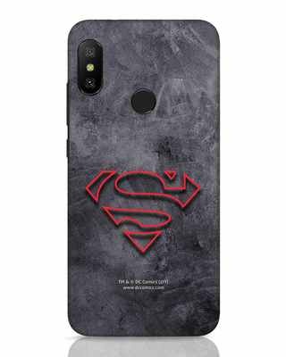 Shop Superman Logo Line Xiaomi Redmi 6 Pro Mobile Cover-Front