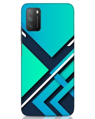 Shop Teal Block Xiaomi Poco M3 Mobile Cover-Front