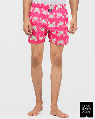 Shop Oh Crab Printed Boxer-Front