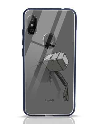 Shop Thor Hammer Xiaomi Redmi Note 6 Pro Glass Mobile Cover (AVL)-Front