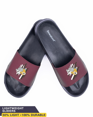 Shop Tom & Jerry Yellow Men's Printed Sliders (TJL)-Front