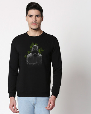 Shop Toxic Human Fleece Sweatshirt Black-Front