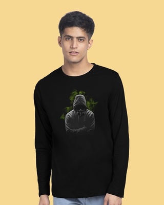 Shop Toxic Human Full Sleeve T-Shirt Black-Front
