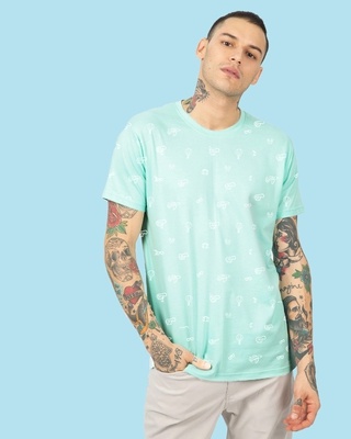 Shop Travel Icon Men's AOP Half Sleeves T-Shirt-Front