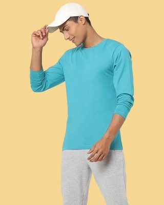 Shop Tropical Blue Full Sleeve T-Shirt-Front