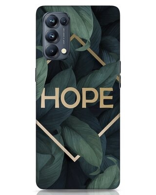 Shop Tropical Leaves Hope Oppo Reno 5 Pro Mobile Cover-Front