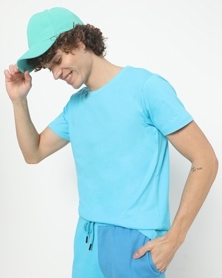 Shop Upbeat Blue Half Sleeve T-shirt-Front