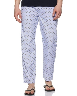 Shop Men's White Printed Cotton Pyjama Single-Front