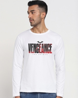 Shop Men's White Vengeance T-shirt-Front