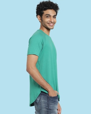 Verdant Green Apple Cut Raglan Half Sleeve T-Shirt-Front Bewakoof