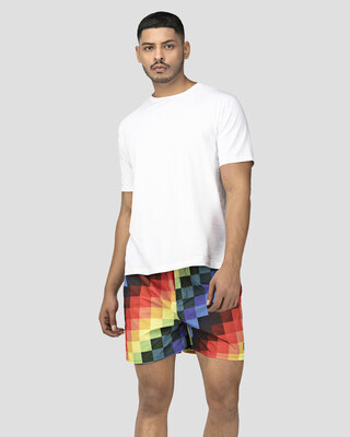 Shop Whats Down Multicolour Pixels Boxer-Front