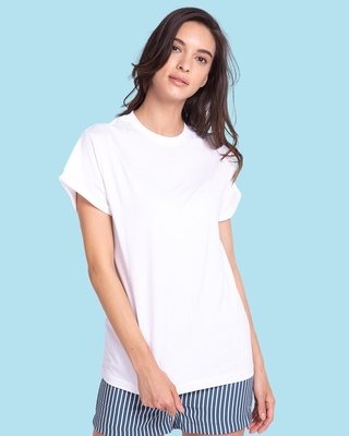 Shop White Boyfriend T-Shirt-Front