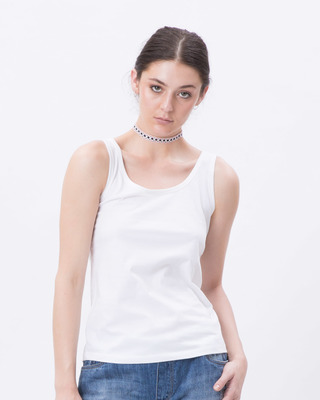 White Tank Top Women's Plain Regular Tanks Bewakoof.com