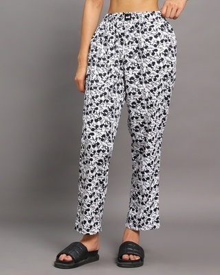 Shop Women's White All Over Mickey Printed Pyjamas-Front
