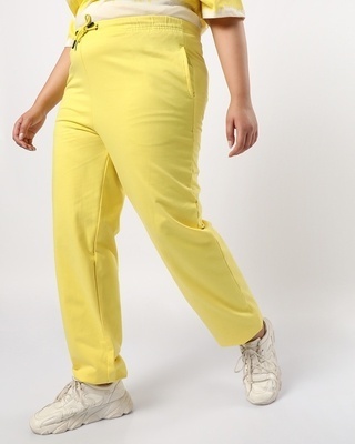 Shop Women's Birthday Yellow Plus Size Joggers-Front