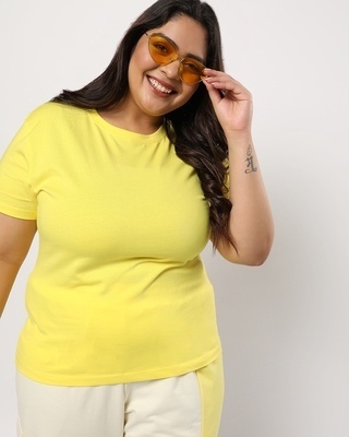 Shop Women's Birthday Yellow Plus Size T-shirt-Front