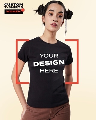 Shop Women's Black Customizable T-shirt-Front