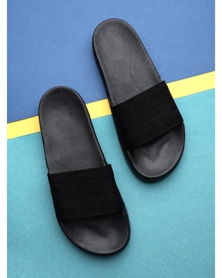 Shop Women's Black Sliders-Front