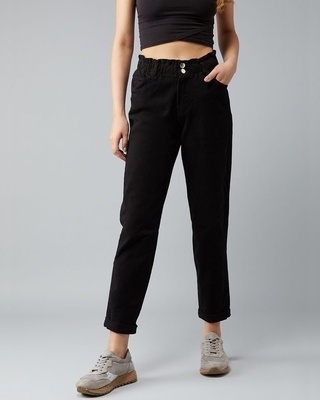 Shop Women's Black High Rise Slim Fit Jeans-Front