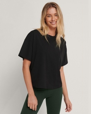 Shop Women's Black Oversized T-shirt-Front