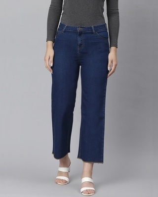 Shop Women's Blue High Rise Mom Fit Jeans-Front
