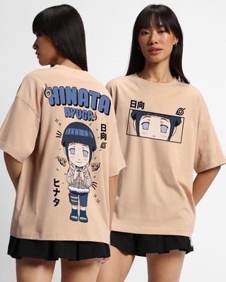 Shop Women's Brown Hinata Hyuga Graphic Printed Oversized T-shirt-Front