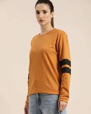 Shop Women's Brown Solid Oversized T-shirt-Front
