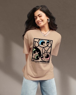 Shop Women's Brown Sugar Spice Everything Nice Graphic Printed Oversized T-shirt-Front
