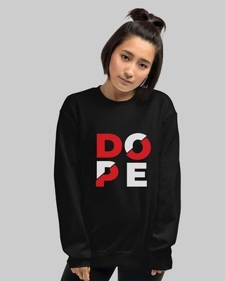 Shop Women's Black Dope Printed Regular Fit Sweatshirt-Front