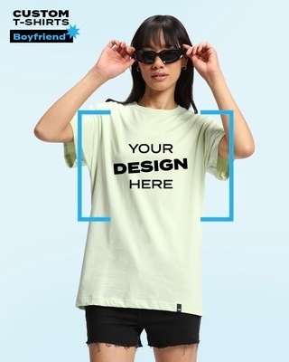 Shop Women's Green Customizable Boyfriend T-shirt-Front
