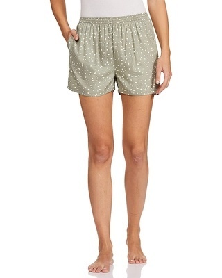 Shop Women's Grey All Over Printed Rayon Shorts-Front