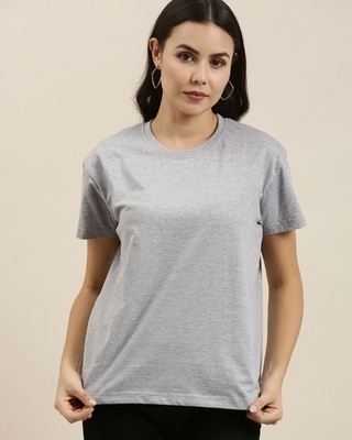 Shop Women's Grey Easy Rider Graphic Printed Oversized T-shirt-Front
