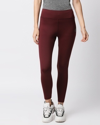 Shop Women's Maroon Casual Tights-Front