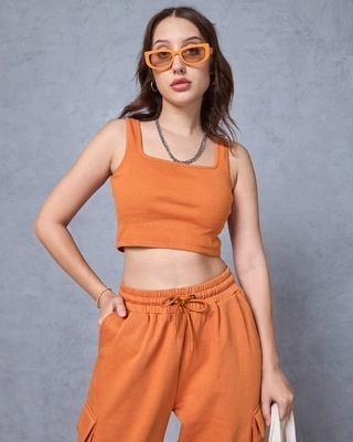 Shop Women's Orange Super Loose Fit Co-ordinates-Front