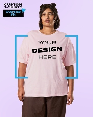 Shop Women's Pink Customizable Oversized Plus Size T-shirt-Front