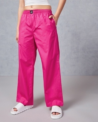 Shop Women's Pink Oversized Pyjamas-Front