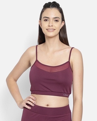 Shop Women's Purple Active Comfort Fit Crop Top-Front