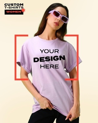 Shop Women's Purple Customizable Boyfriend T-shirt-Front