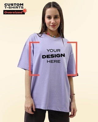 Shop Women's Purple Customizable Oversized T-shirt-Front