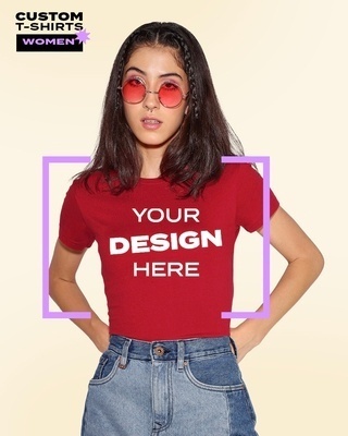 Shop Women's Red Customizable T-shirt-Front