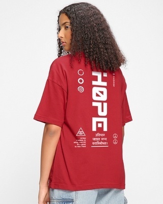 Shop Women's Red Hope Street Graphic Printed Oversized T-shirt-Front