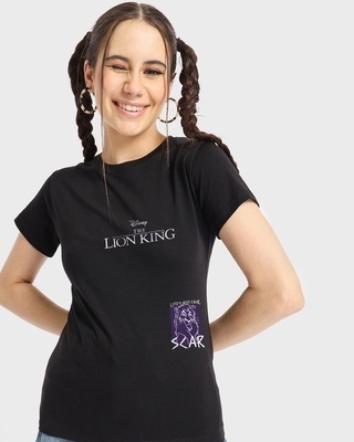 Shop Women's Black Scar Lion King Graphic Printed T-shirt-Front